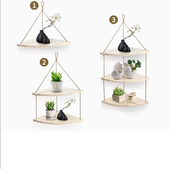 Three tiered corner hanging shelf - Picture 2 of 5